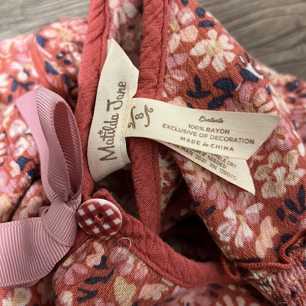 Matilda Jane Smocked Ruffle Top Size 8 - Picture 8 of 10